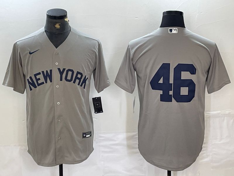 Men New York Yankees 46 No name Grey Dream Edition Nike 2024 MLB Jersey style 1
